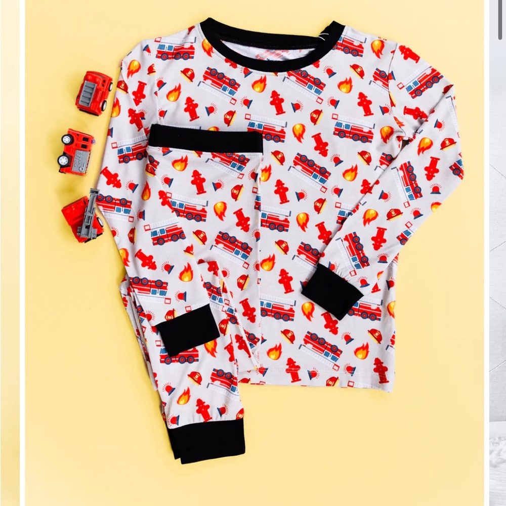 Fire truck bamboo pajama set - Dream Big Little Co